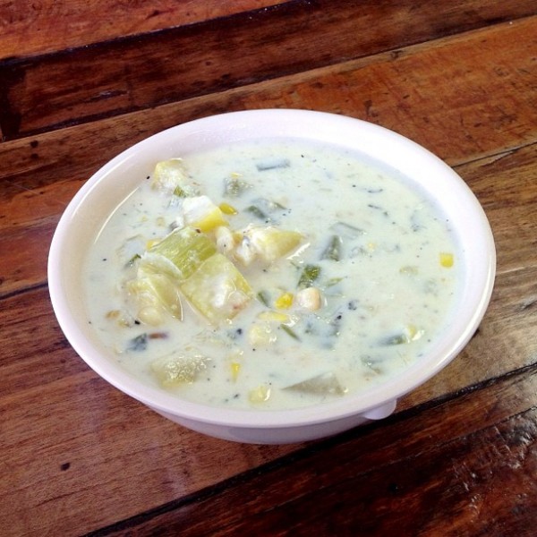 summer squash and corn chowder