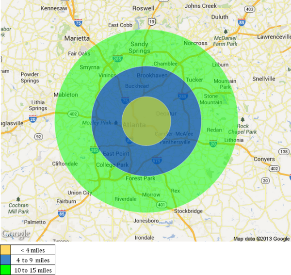 Dough Bakery wholesale delivery area map